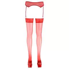 Cottelli - Red Lace Stockings - 5/XL