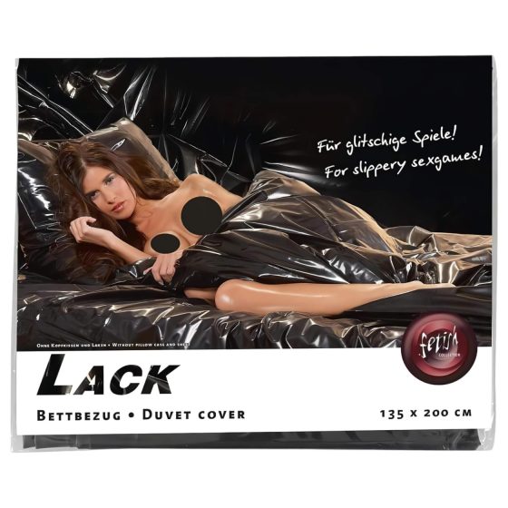Black Vinyl Bedding Set - 135x200cm