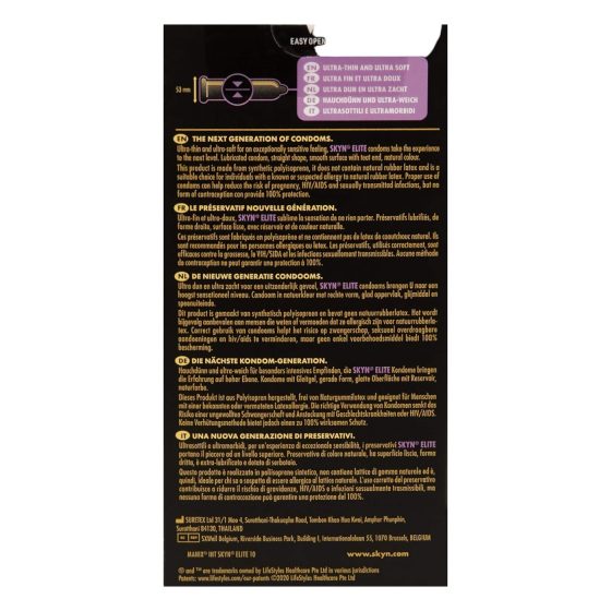 Manix SKYN Elite - Ultra-Thin Non-Latex Condoms (Pack of 10)