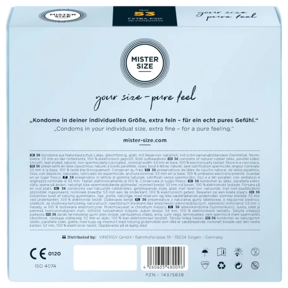Mister Size Thin Condoms - 53mm (36-pack)