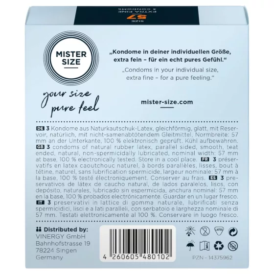 Mister Size Thin Condoms - 57mm (3-pack)