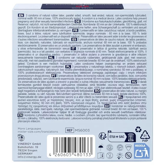 Mister Size Thin Condoms - 60mm (Pack of 3)