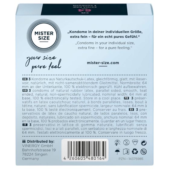 Mister Size Thin Condoms - 64mm (3-pack)