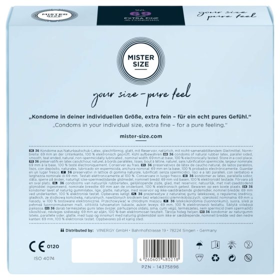 Mister Size Thin Condoms - 69mm (36-pack)