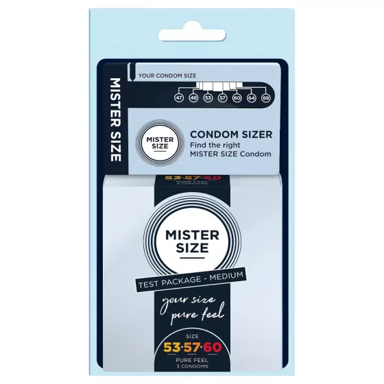 Mister Size Condom Test Pack with Size Guide - 3 Pieces