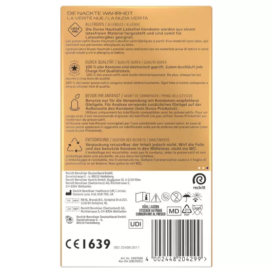 Durex Intimate - Latex-Free Condoms (10 pcs)