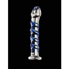 Icicles No. 5 - Spiral Glass Dildo (Clear-Blue)