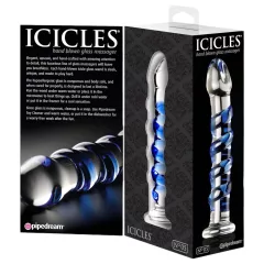Icicles No. 5 - Spiral Glass Dildo (Clear-Blue)