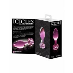 Icicles No. 48 - flowery glass anal cone (pink)