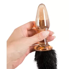 You2Toys - glass anal plug with cat tail