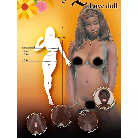 You2Toys Beauty Queen - inflatable love doll (black)