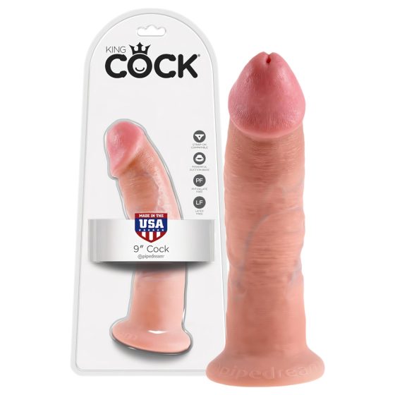 King Cock 9 Suction Cup Realistic Dildo (9") - Natural"