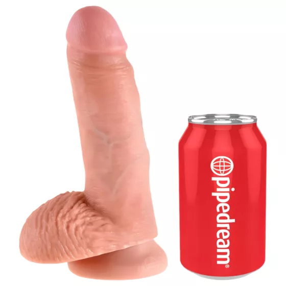King Cock 7 Realistic Dildo with Balls (18 cm) - Flesh Tone"