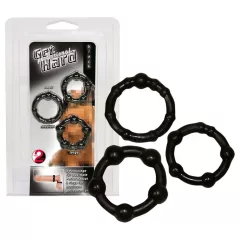 You2Toys - Stay Strong! Black Penis Ring Set (3 pieces)