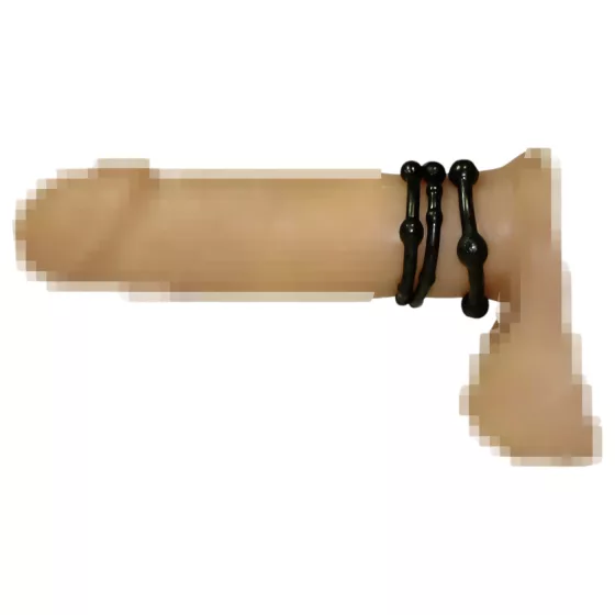 You2Toys - Stay Strong! Black Penis Ring Set (3 pieces)