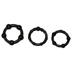 You2Toys - Stay Strong! Black Penis Ring Set (3 pieces)