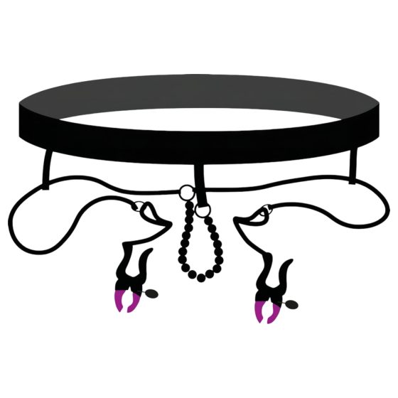 Bad Kitty Intimate Spreader Clip with Panty - Purple/Black (S-L)