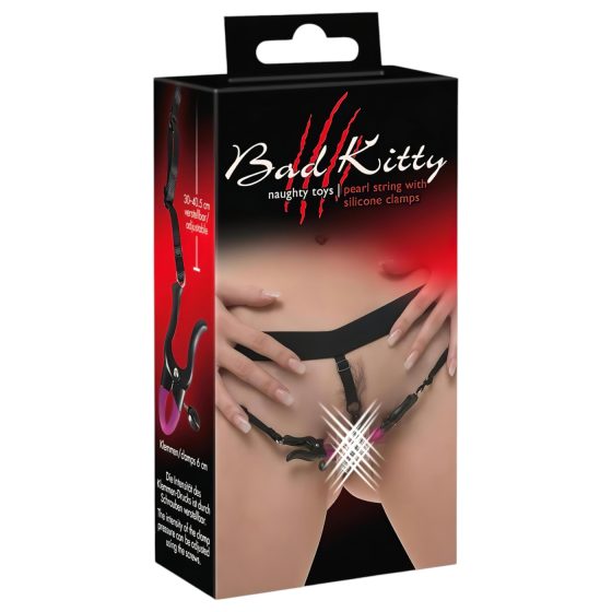 Bad Kitty Intimate Spreader Clip with Panty - Purple/Black (S-L)