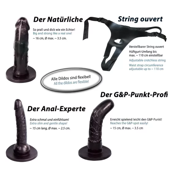 You2Toys - Strap-On Dildo Set with Harness (Black)