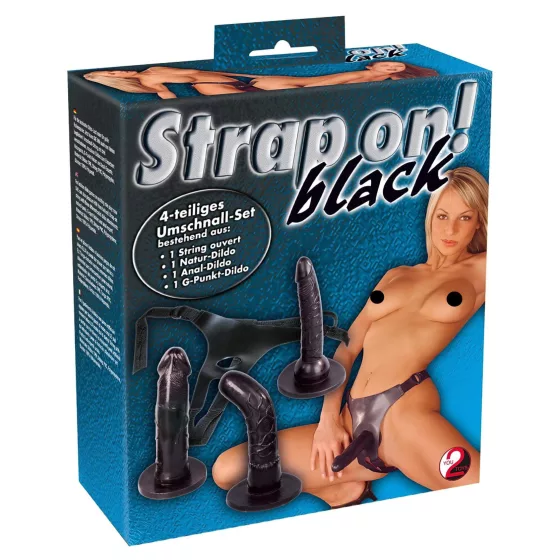 You2Toys - Strap-On Dildo Set with Harness (Black)