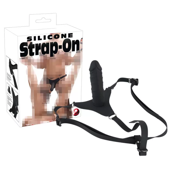 You2Toys - Silicone Strap-On - strap-on dildo (black)