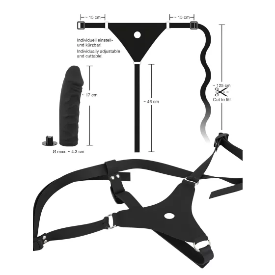 You2Toys - Silicone Strap-On - strap-on dildo (black)