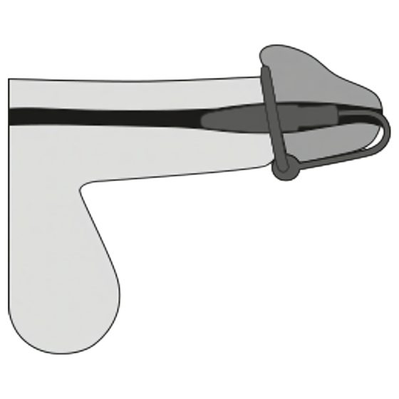 Silicone Tapered Urethral Plug with Glans Ring (Purple-Silver)