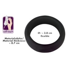 Black Velvet - thick-walled penis ring (3,8cm) - black