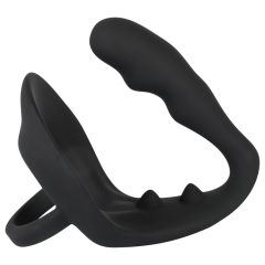 Black Velvet - Black Anal Dildo with Penis & Testicle Ring