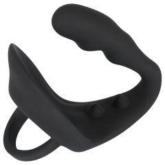 Black Velvet - Black Anal Dildo with Penis & Testicle Ring
