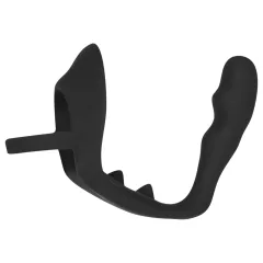 Black Velvet - Black Anal Dildo with Penis & Testicle Ring