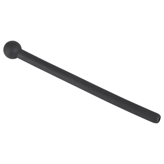 Hollow Silicone Urethral Dilator for Water Sports Play - Black
