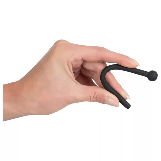 Hollow Silicone Urethral Dilator for Water Sports Play - Black