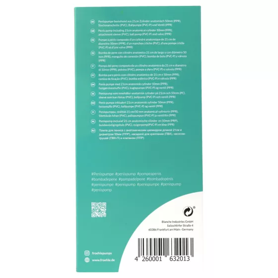FRÖHLE PP009 anatomical penis pump (transparent)
