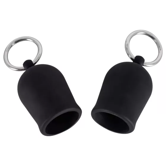 Black Velvets - metal‑ring nipple sucker (black)