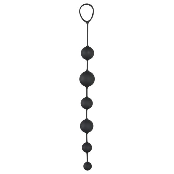 Black Velvet - 6-Bead Anal Dildo (Black)