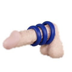 You2Toys - Trio of thick-walled silicone cockrings (blue)