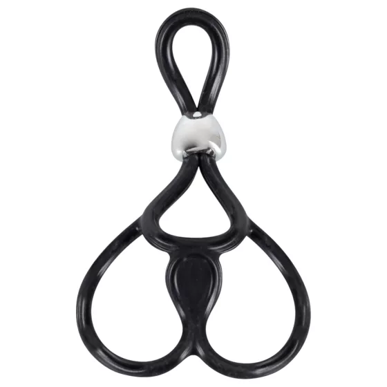 You2Toys - Triple Adjustable Penis & Testicle Ring (Black)