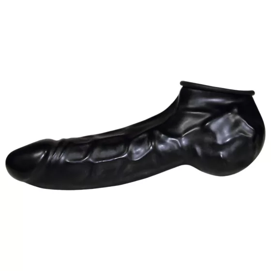 You2Toys - Latex Penis & Testicle Sleeve (Black) - Be Bizarre
