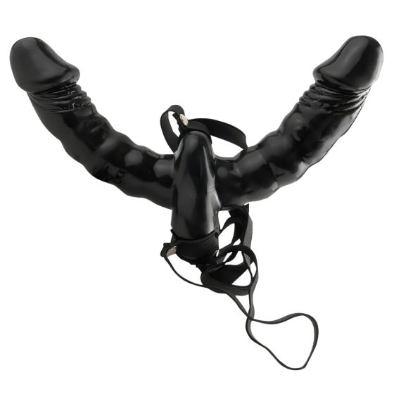 Strap-On Double Vibrator (Black) - Fetish Collection