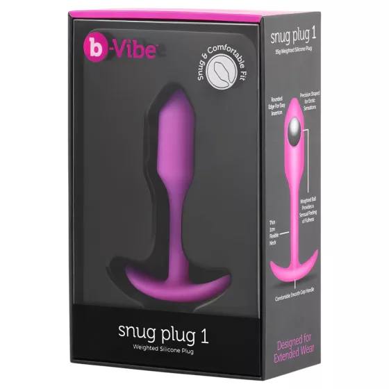 b-Vibe Snug Plug 1 - anal plug with internal weight (55 g, pink)