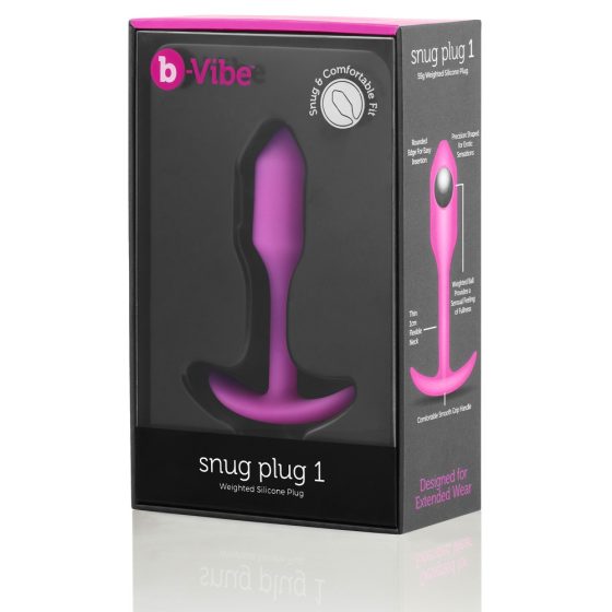 b-vibe Snug Plug 1 - Anal dildo with internal weight (55g) - pink