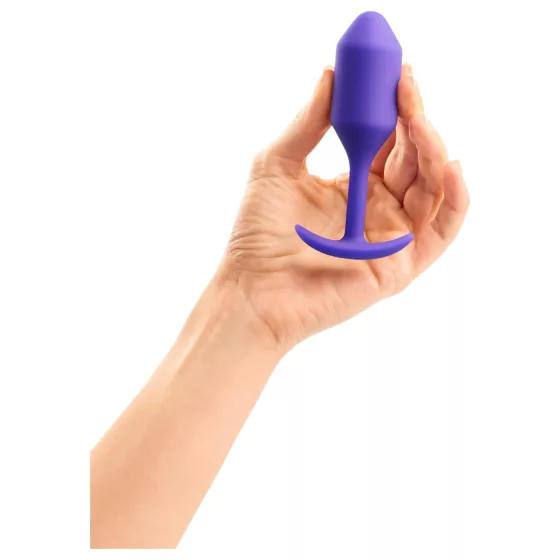b-Vibe Snug Plug 2 - double‑ball anal plug (114 g, purple)