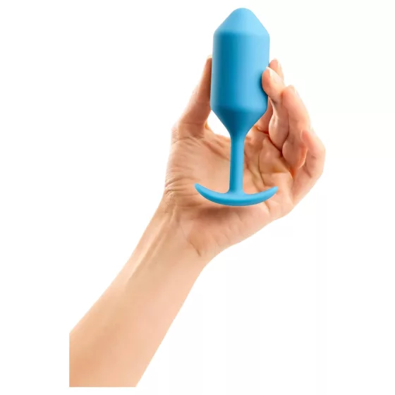 b-Vibe Snug Plug 3 - double ball butt plug (180 g, blue)