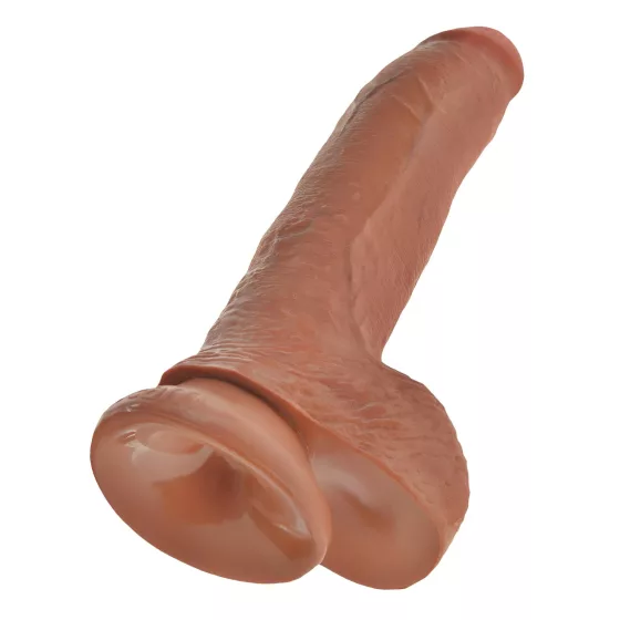King Cock 9 Testicle Dildo (23 cm) - Brown"