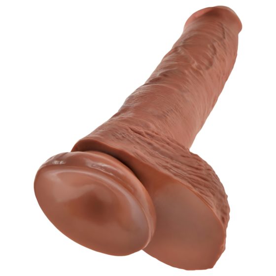 King Cock 10 Large Dildo with Balls (Brown)"