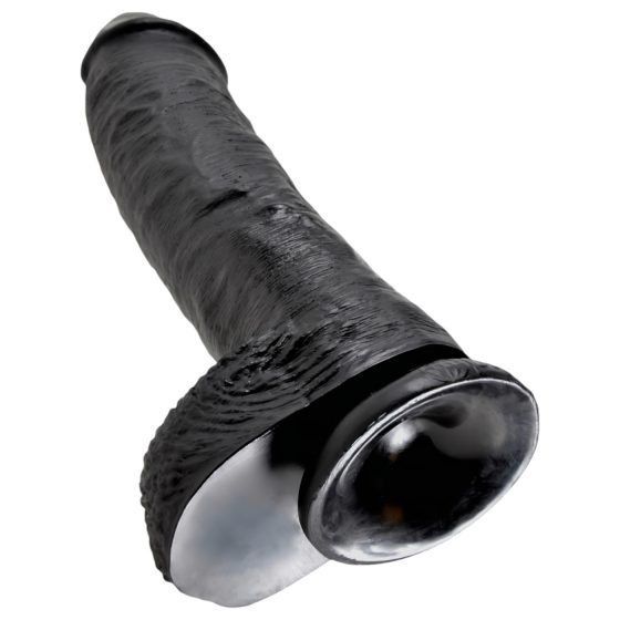 King Cock 10 Black Dildo with Balls (25cm)"