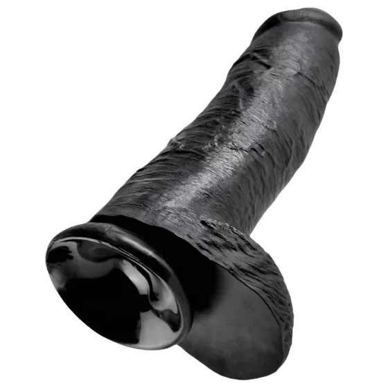 King Cock 12 Large Black Dildo with Balls (30 cm)"