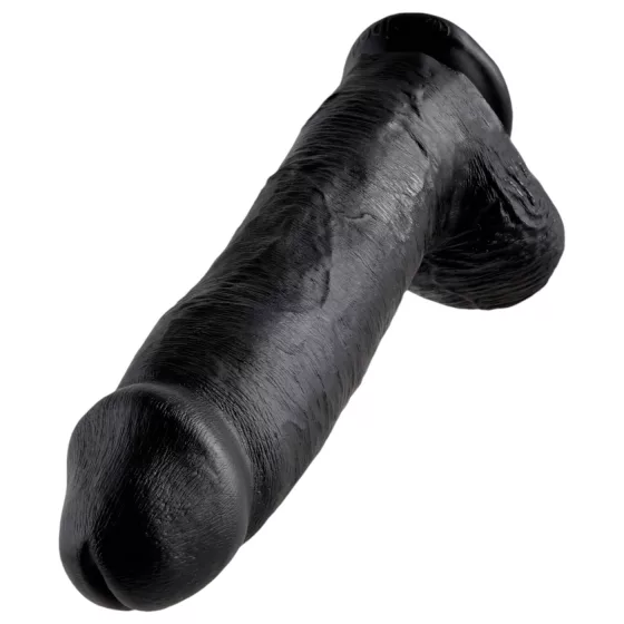 King Cock 12 Large Black Dildo with Balls (30 cm)"