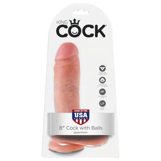 King Cock 8 Realistic Dildo with Balls (20 cm) - Natural"